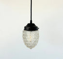 Antique Style "Torpedo" Tinted Teardrop Hobnail Pendant