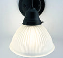 Frosted Glass Factory Holophane Wall Sconce Light Fixture