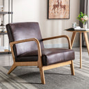 Open Framed Armchair With Cushioning Brown - Dark Brown by HouseOfZazla