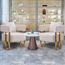 Modern Decorative Chair Teddy Fleece Upholstered And Metal Foot by Unique Piece Furniture