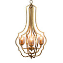 4 Light Metal Chandelier with Adjustable Chain - Gold