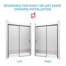 56-60" W x 74" H Semi-Frameless Sliding Shower Door