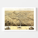 Vintage Map of Elyria, Ohio 1868