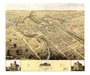 Vintage Map of Elyria, Ohio 1868