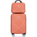 2Piece Luggage Sets ABS Lightweight Suitcase, Spinner Wheels, (20/14) DARK ORANGE
