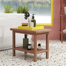 2-Piece Laundry Room Furniture Set: Teak Utility Bench + Bamboo Ladder Shelf by LJGDeals