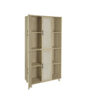 4 Door Cabinet with 4 Shelves with 4 Adjustable Inner Shelves, Storage Cabinet