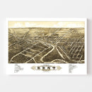 Vintage Map of Kent, Ohio 1882