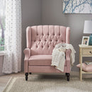 Oversized Tufted Wingback Fabric Push Back Recliner