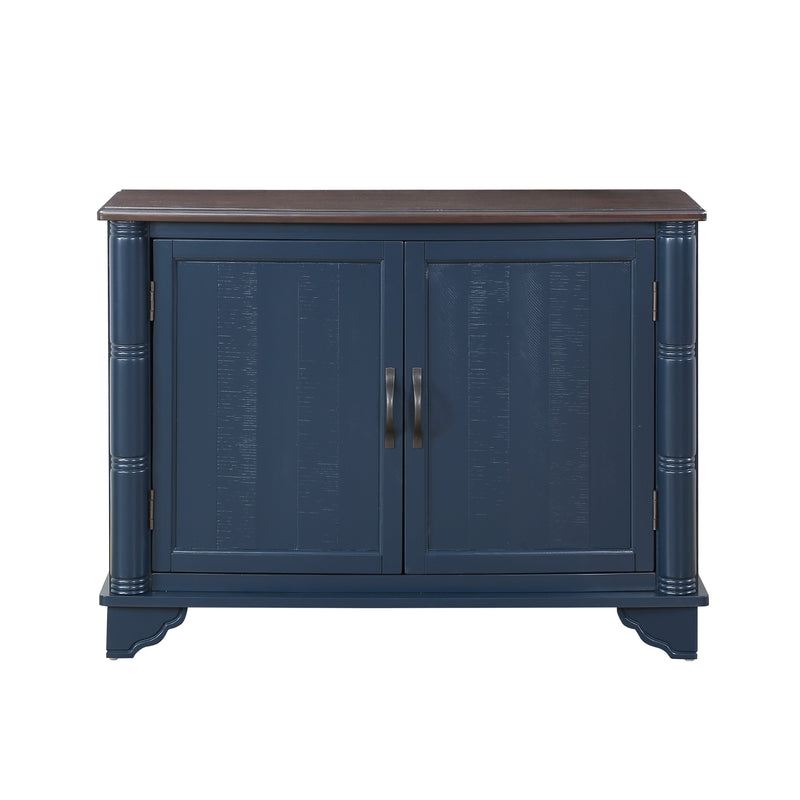 40" Console Table with Storage Shelf, Retro Entryway Table with Adjustable Storage Shelf, Sofa Couch Table for Hallway, Entry Way, Living Room, Foyer, Navy Blue and Brown Top