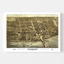 Vintage Map of Sandusky, Ohio 1884
