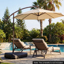 165 LBS Cantilever Umbrella Base with Wheels and Cross Base by LJGDeals