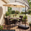 165 LBS Cantilever Umbrella Base with Wheels and Cross Base by LJGDeals