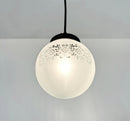 Frosted Floral and Cross Globe Pendant Light