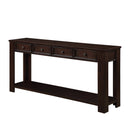 63" Pine Wood Console Table with 4 Drawers and 1 Bottom Shelf for Entryway Hallway Easy Assembly 63 inch Long Sofa Table Light Espresso