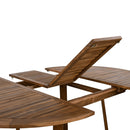 TOPMAX Modern 5-Piece Patio Extendable Wooden Dining Table Set, 12inch Butterfly Leaf Foldable Round Kitchen Table Set with 4 Rattan Arm Chairs for Backyard,Balcony, Garden, Poolside, Natural