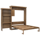 Queen Size Murphy Bed With Louvered Design And Multiple Storage Shelves - Wood by HouseOfZazla