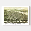 Vintage Map of Martin's Ferry, Ohio 1899