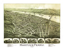Vintage Map of Martin's Ferry, Ohio 1899