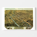 Vintage Map of Massillon, Ohio 1870