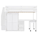 Loft Bed With Stairs, Bookshelf, Drawers, Desk & Wardrobe, Space Saving Multifunctional Furniture by HouseOfZazla