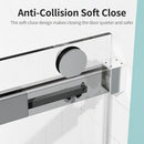 Frameless Sliding Shower Door With Soft- Close, 3 / 8" Tempered Glass by HouseOfZazla