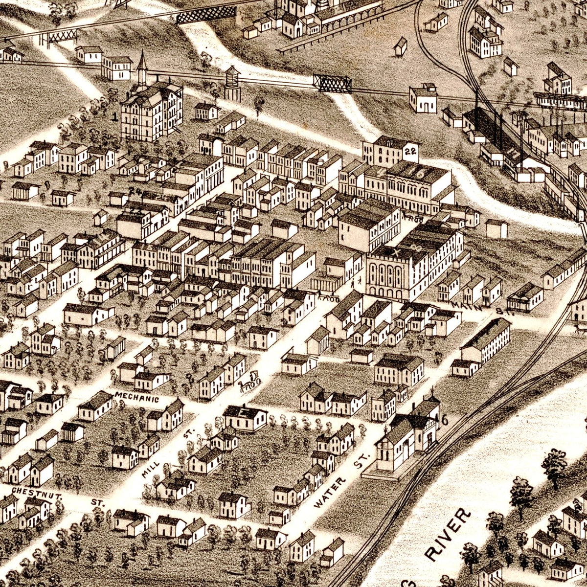 Vintage Map of Niles, Ohio 1882, photo 2 of 5