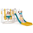 7-in-1 Toddler Swing and Slide Set L-shaped with Ladder and Basketball Hoop by LJGDeals