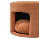 Orange Pet Friendly Ottoman with Removable Pet Cushion and Hidden Pet Nook by HouseOfZazla