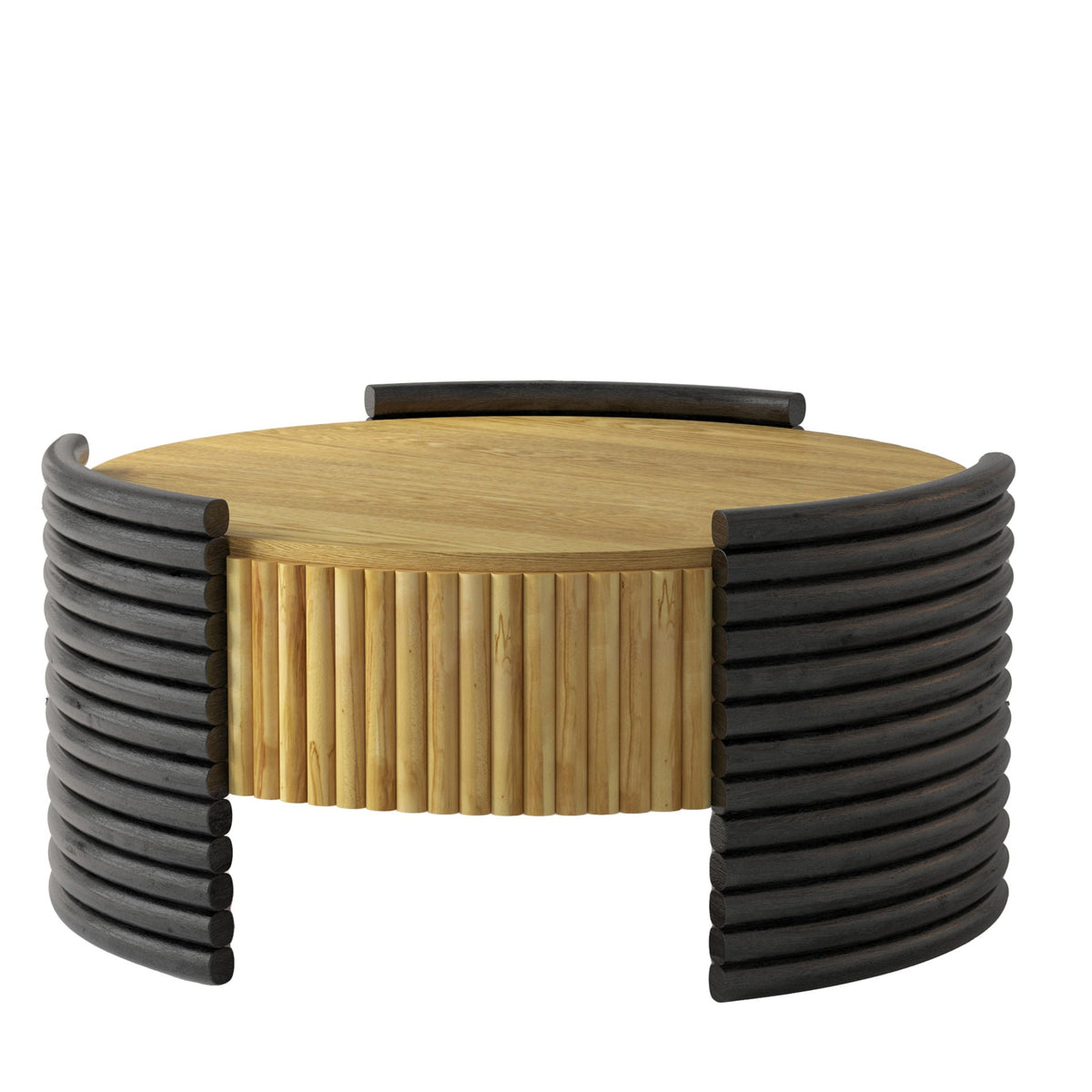 Modern Colorblocked Striped Coffee Table With Flip Top Storage, photo 4 of 19