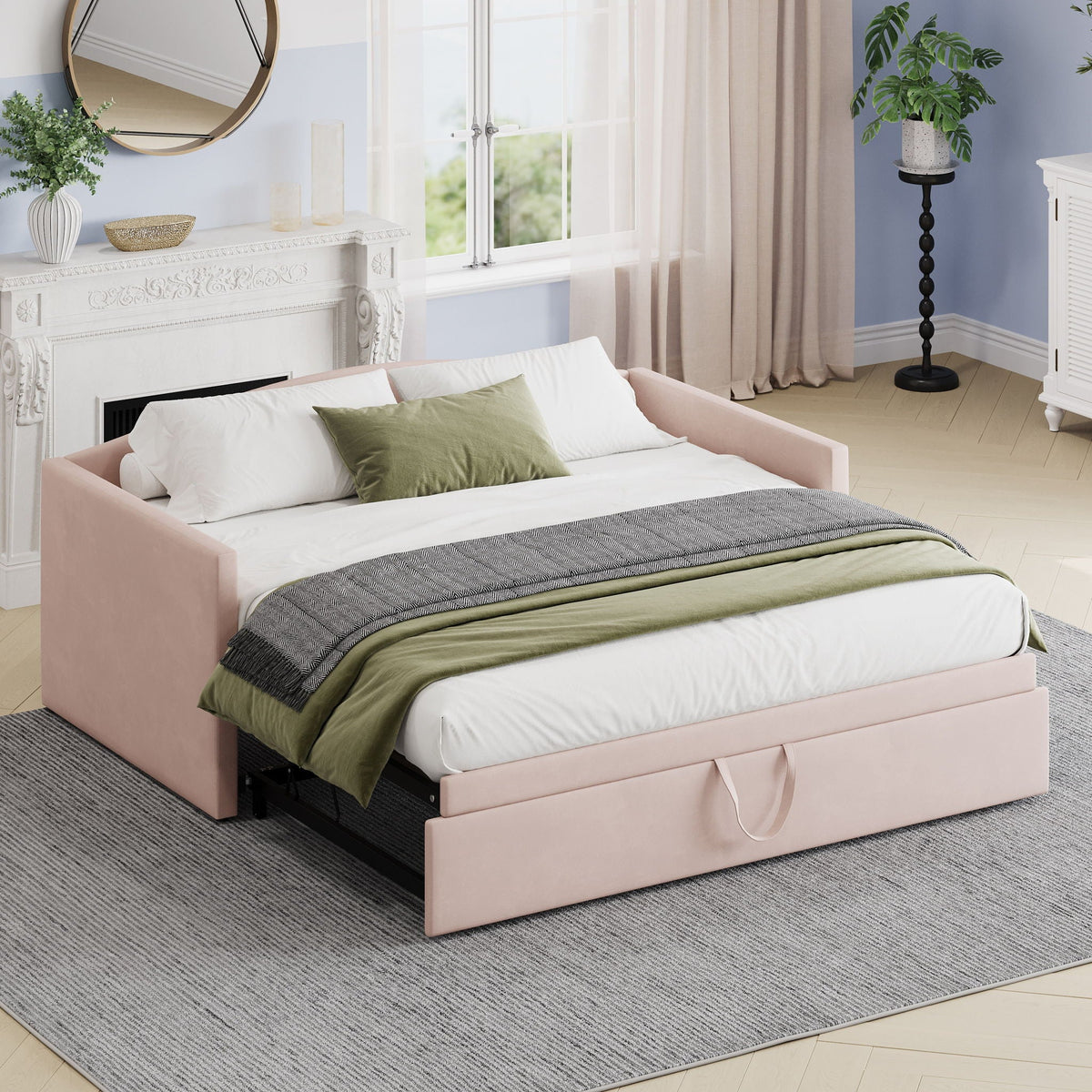 Daybed With Pop Up Trundle, Upholstered Sofa Bed, photo 3 of 21