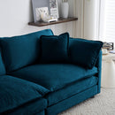 2-Piece Upholstered Sectional Sofa Set in Blue Chenille by HouseOfZazla