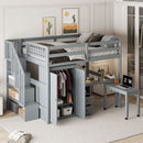 Loft Bed With Stairs, Bookshelf, Drawers, Desk & Wardrobe, Space Saving Multifunctional Furniture by Unique Piece Furniture