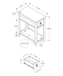 Accent End Table, 2 Tier, Narrow, Lamp, Storage Drawer, Charming Design by HouseOfZazla