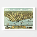 Vintage Map of Sandusky, Ohio 1870