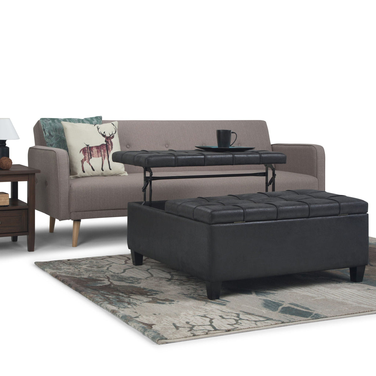 Harrison - Upholstered Coffee Table Storage Ottoman, photo 36 of 40