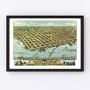 Vintage Map of Sandusky, Ohio 1870