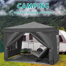 10'X10' Folding Canopy With 4 Removable Sidewalls Outdoor Event Shelter UPF 50+ Gazebo Portable Tents For Parties Beach Camping Wedding Ez Pop Up Canopy 4 Pieces Weight Bag + Carry Bag by HouseOfZazla