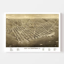 Vintage Map of Sandusky, Ohio 1883
