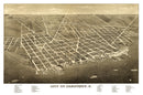 Vintage Map of Sandusky, Ohio 1883