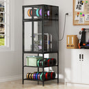 3D Printer Cabinet With Double Layer Filament Storage, T-Shaped Filament Bar, Noise Reducing And Dust Proof Design - Black by HouseOfZazla