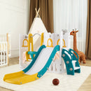 7-in-1 Toddler Swing and Slide Set L-shaped with Ladder and Basketball Hoop by LJGDeals