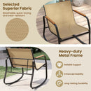 3 Piece Rocking Bistro Chairs and Side Table Set with Storage Bag-Brown by LJGDeals