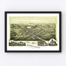 Vintage Map of Woodsfield, Ohio 1899