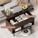 31.5 Inch Lift-Top Coffee Table with Hidden Storage and 2 Open Shelves by LJGDeals