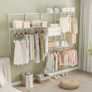 Closet System 4-8 FT Wall-Mounted Closet Shelves and Rod by LJGDeals