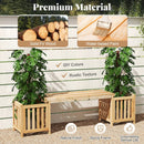 Patio Wooden Bench with Planter 2 Person Patio Bench-Natural by LJGDeals