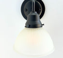 Frosted Glass Factory Holophane Wall Sconce Light Fixture