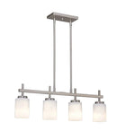 31"W 4-Light Kitchen Island Light Fixture Brushed Nickel Finish Frosted Glass Shade by LampsUSA
