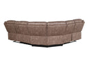 Dollum - Two Tone Nubuck Manual Recliner Sectional Sofa With USB Port Cupholder Console by HouseOfZazla